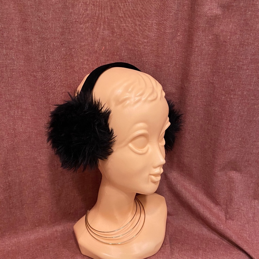 Black faux fur earmuffs
